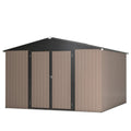 10' x 10' Metal Outdoor Storage Shed Lockable Steel Garden Shed with Ventilation