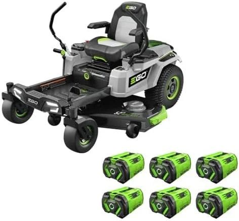 EGO Power+ Electric Riding Lawn Mower, 52" Deck with Zero Turn Radius, Includes (6) 56V 12.0Ah Batteries and Chargers – ZT5207L