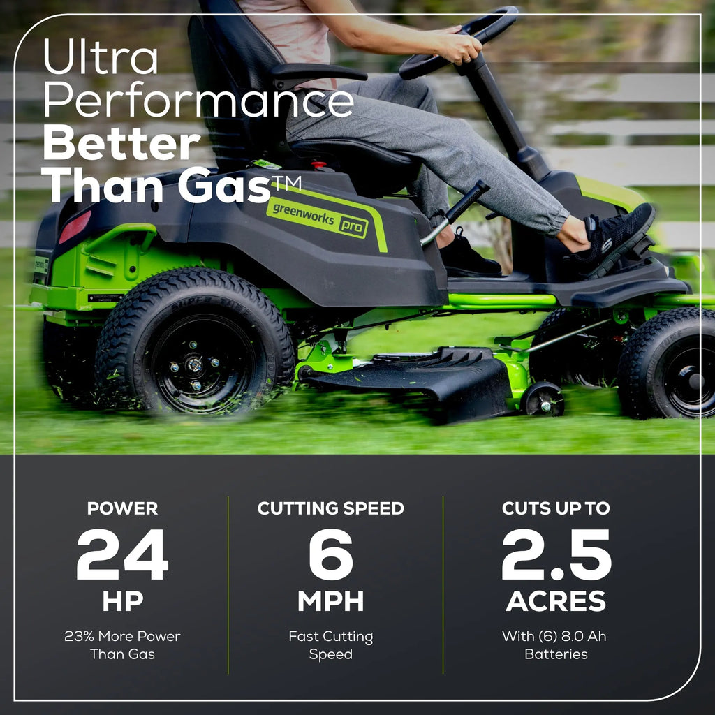 Greenworks 60V 42" Cordless Battery CrossoverT Riding Lawn Mowers