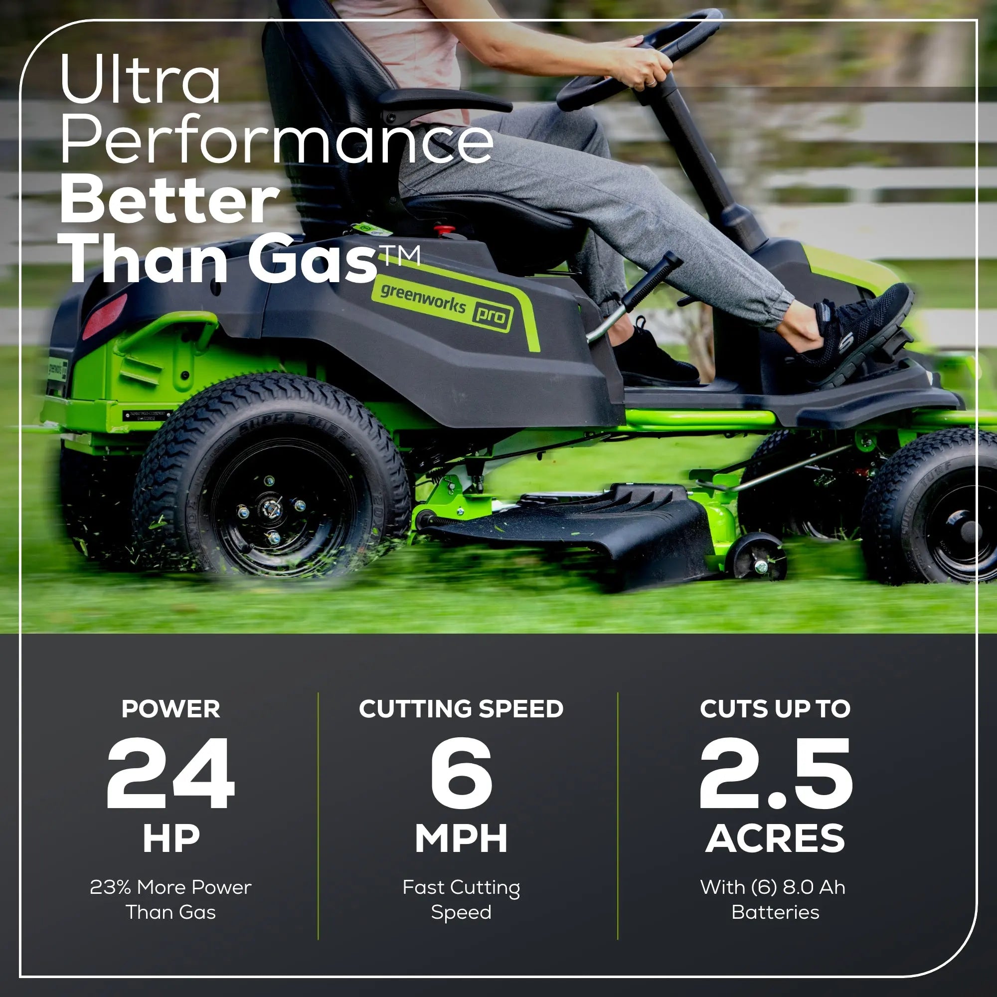 Greenworks 60V 42" Cordless Battery CrossoverT Riding Lawn Mowers