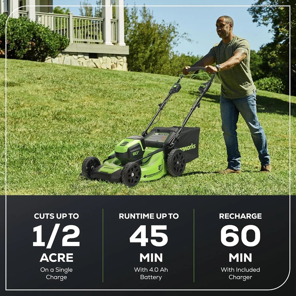 Greenworks 80V 21" Cordless Self-Propelled Lawn Mowers