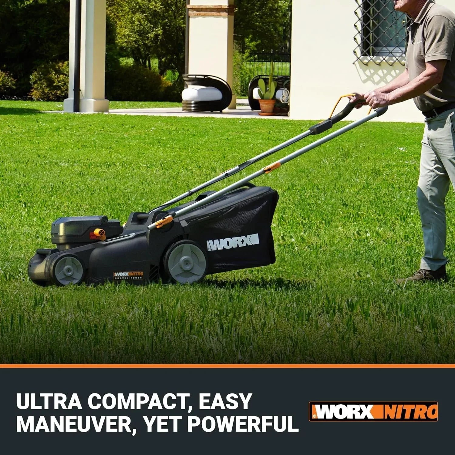 WORX Nitro 40V 16" Cordless Lawn Mowers w/Brushless Motor 2.0 & Intellicut